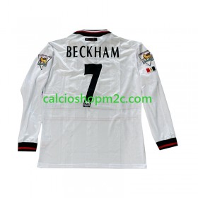 Manchester United Beckham 7 Retro Maglia Trasferta 1998/1999 Manica Lunga